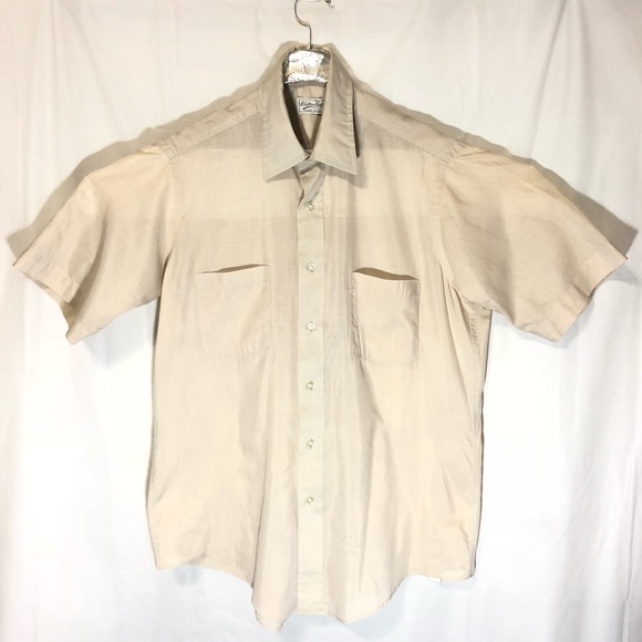 Walter Pye MEN BUTTON COLLAR SHIRT SHORT SLEEVE 16 - Picture 2 of 6